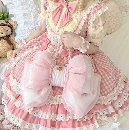 Best Seller Light Pink Cute Big Bow Backpack 3 Size Options