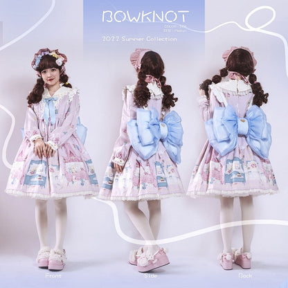 Sax Blue Tulle Big Bow Backpack Solid Color 3 Size Options