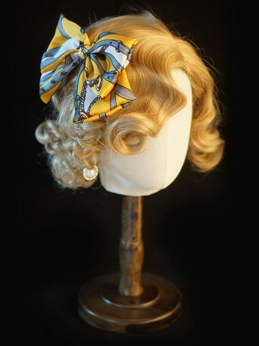 4 Color Options Handmade Striped Pattern Big Bow Hairclip