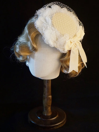 6 Color Options Handmade Floral Design Veil Mini Hat