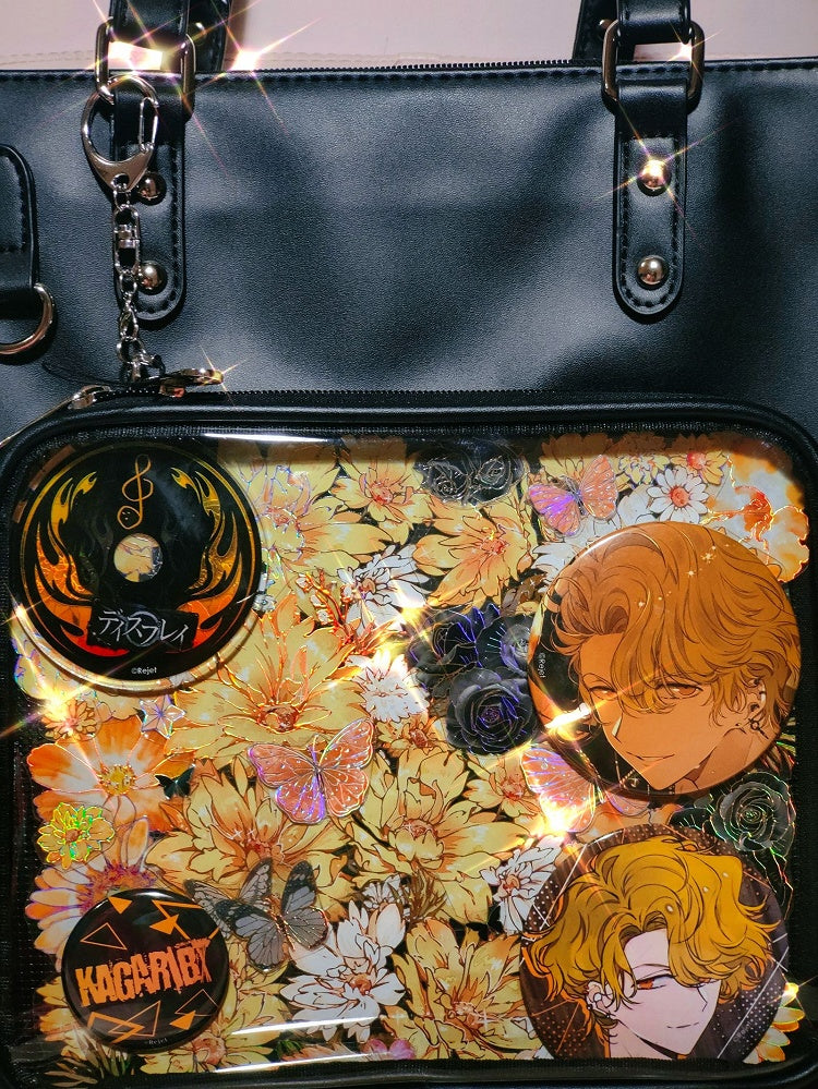 Milk White/Black Square PU Tote Ita Bag