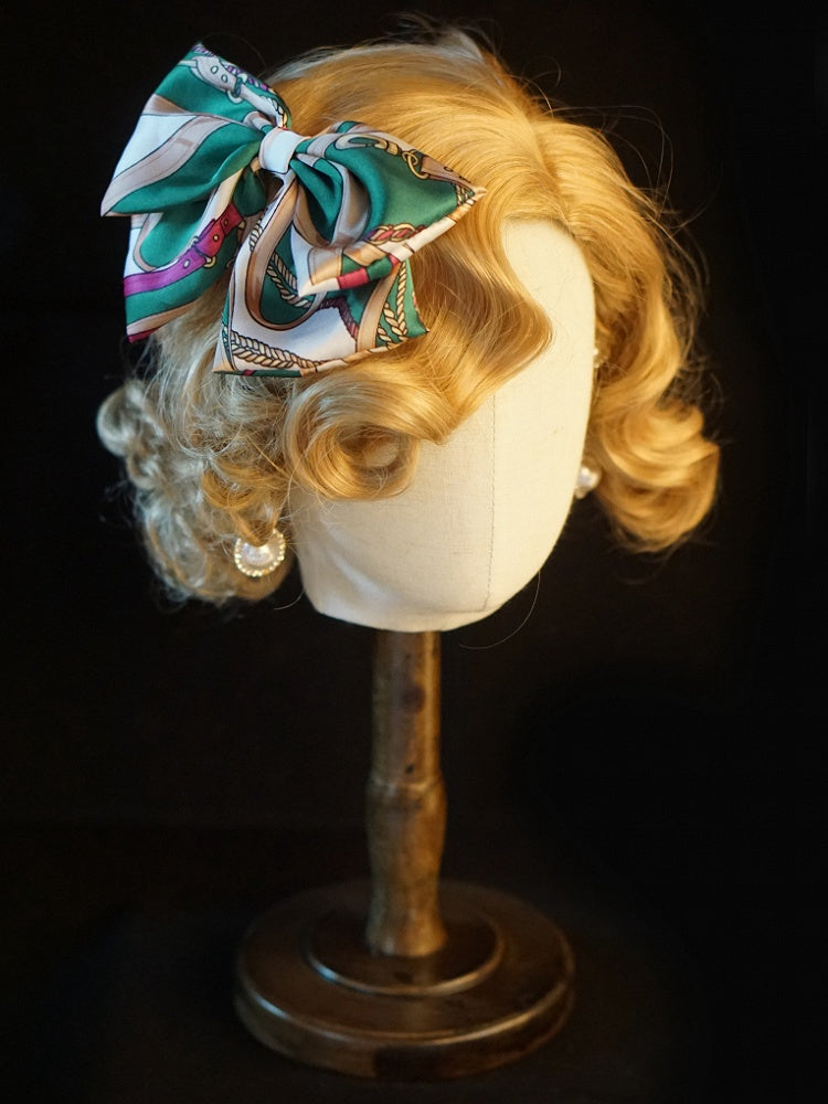 4 Color Options Handmade Striped Pattern Big Bow Hairclip