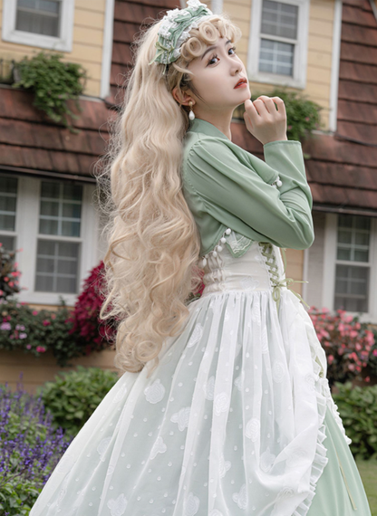 Disney Princess Vibes Ball Gown Green Long Lace-up Slim Waist Hime Dress