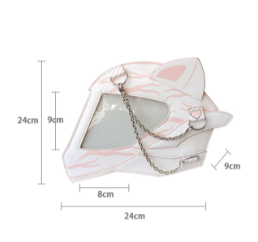 Cat Ear Design Helmet Shaped Ita Bag Black&Purple
