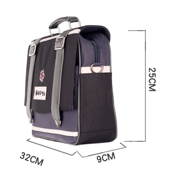 Black and Pink 3 Ways JK Uniform Satchel Bag Bunny Island Sakura Japanese High School Backpack