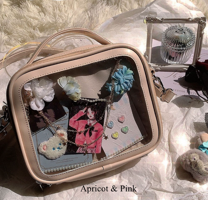 Sky Blue/Pink/Purple/White/Apricot PU Square Crossbody Ita Bag
