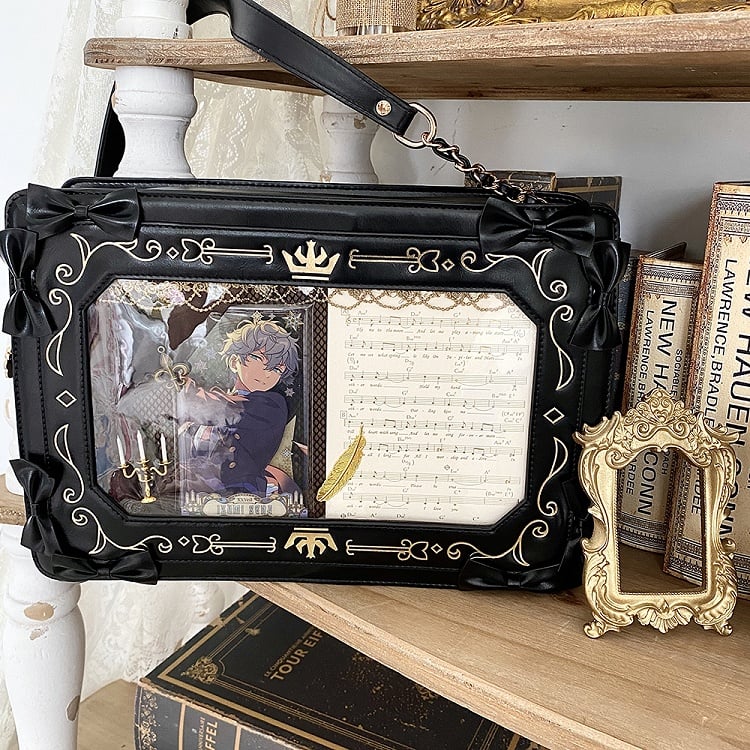 Zip Closure Vintage Picture Frame-shaped Lolita Crossbody Itabag