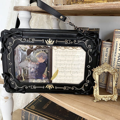 Zip Closure Vintage Picture Frame-shaped Lolita Crossbody Itabag