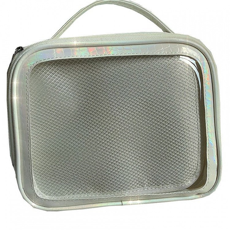 Metallic Black/White/Silver PU Square Crossbody Ita Bag