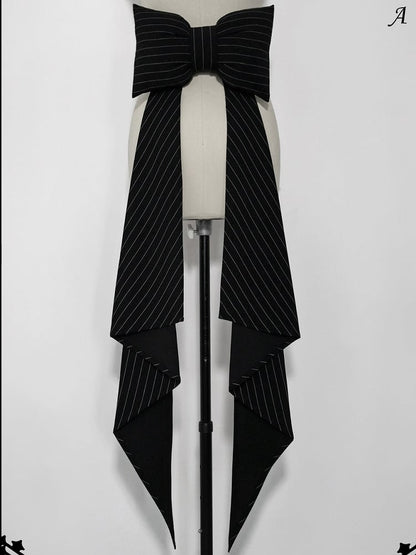 Bunny Theater Black Bowknot Striped Train