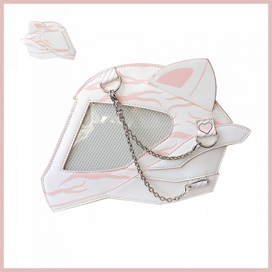 Cat Ear Design Helmet Shaped Ita Bag White&Pink