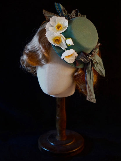 6 Color Options Handmade Floral Design Veil Mini Hat