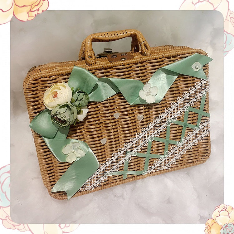 Tasha's Garden 7 Color Options Floral Design Rattan Box