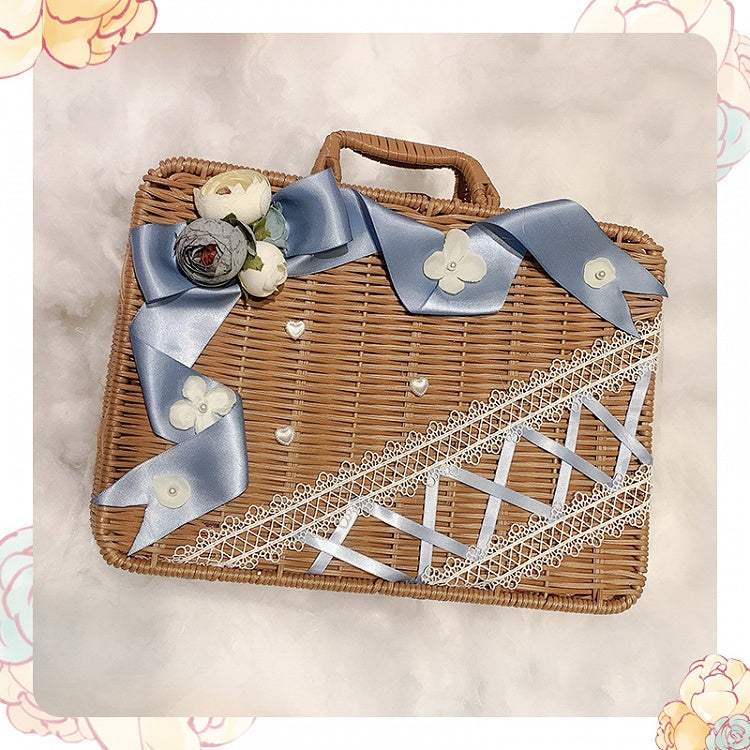 Tasha's Garden 7 Color Options Floral Design Rattan Box