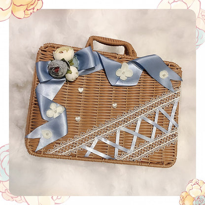 Tasha's Garden 7 Color Options Floral Design Rattan Box