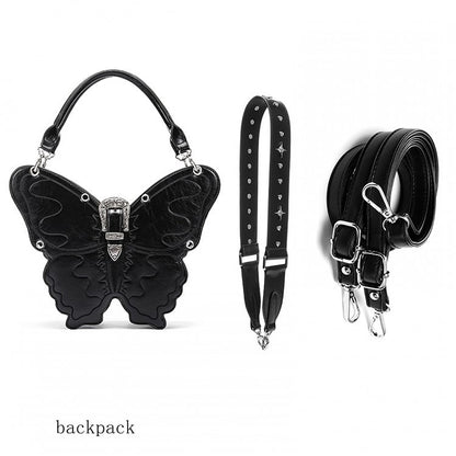 Black Butterfly PU Crossbody/Backpack Large Version