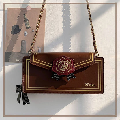 Fold-over Flap Letter from Rose Shoulder Bag