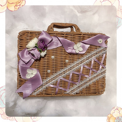 Tasha's Garden 7 Color Options Floral Design Rattan Box