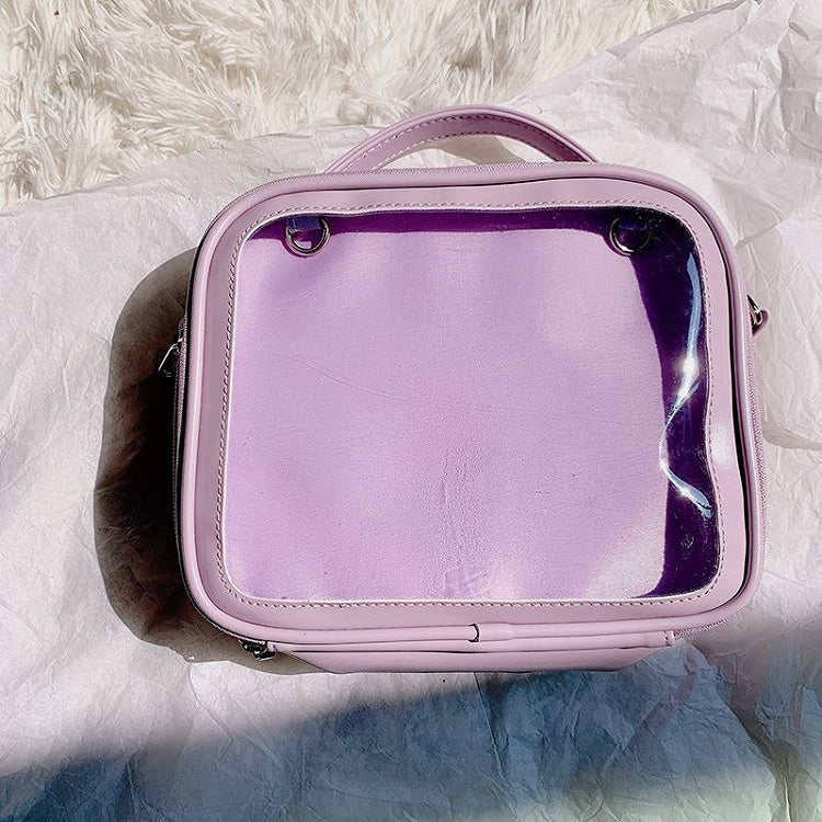 Sky Blue/Pink/Purple/White/Apricot PU Square Crossbody Ita Bag