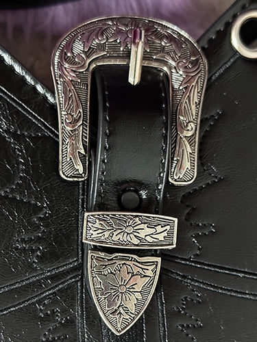 Black Butterfly PU Crossbody/Backpack Large Version