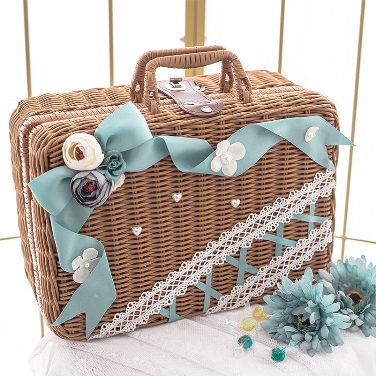 Tasha's Garden 7 Color Options Floral Design Rattan Box