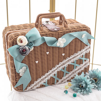 Tasha's Garden 7 Color Options Floral Design Rattan Box