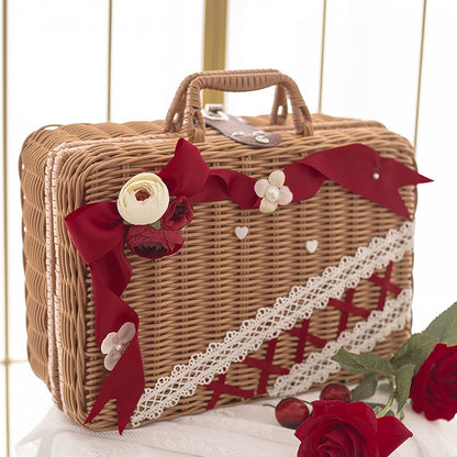 Tasha's Garden 7 Color Options Floral Design Rattan Box