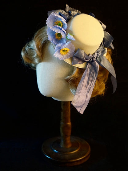 6 Color Options Handmade Floral Design Veil Mini Hat