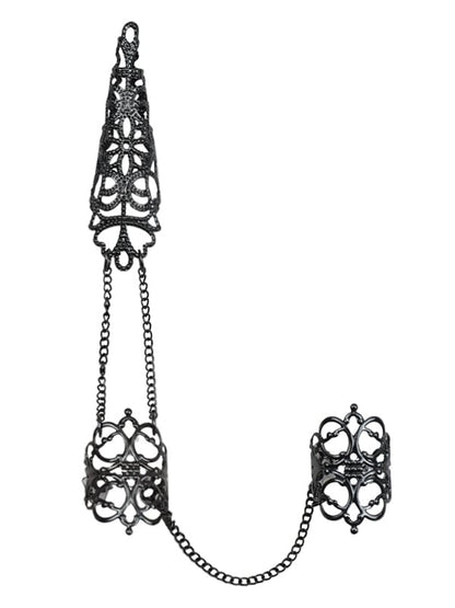 Gothic Punk Black/Silver/Gold Chain Ring