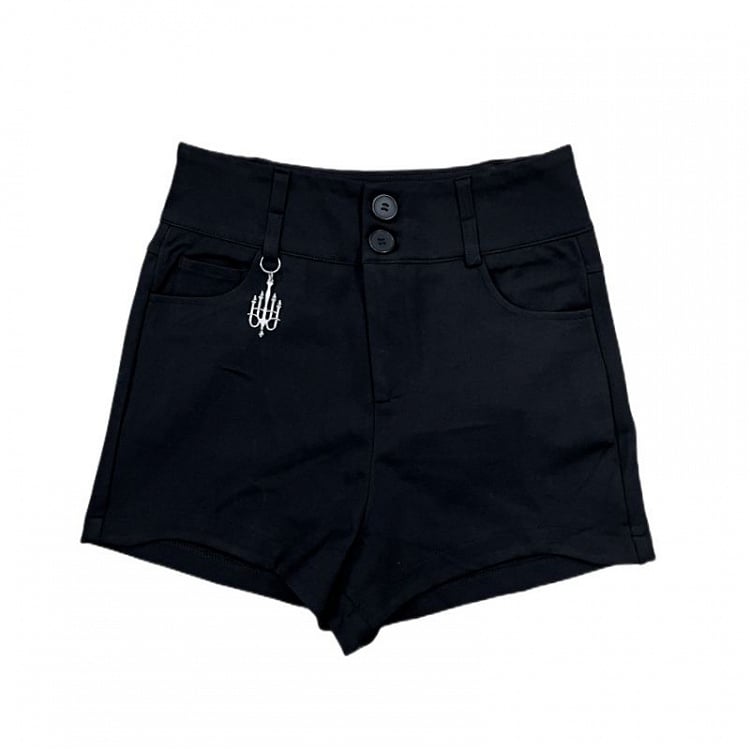 Punk Black High Waist Shorts