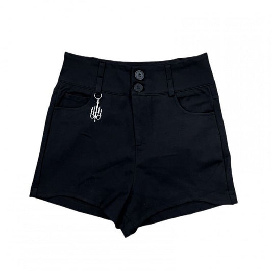 Punk Black High Waist Shorts