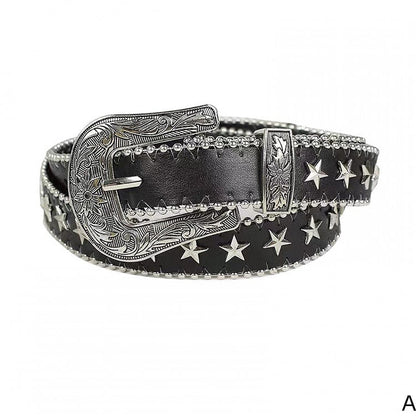 Star Studs Pop Punk Black Waist Belt