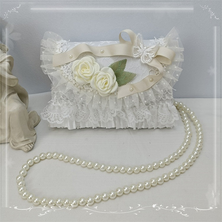 6 Color Options Bow Roses Design Lace Handmade Lolita Crossbody