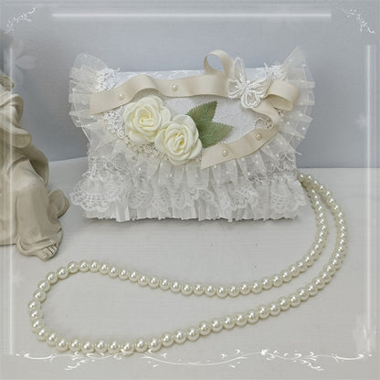 6 Color Options Bow Roses Design Lace Handmade Lolita Crossbody