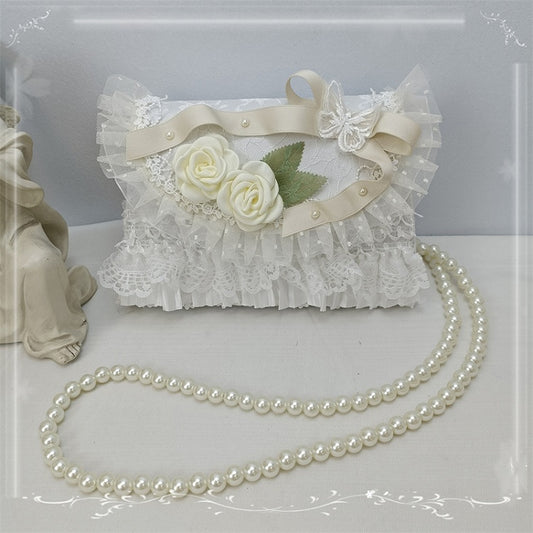 6 Color Options Bow Roses Design Lace Handmade Lolita Crossbody