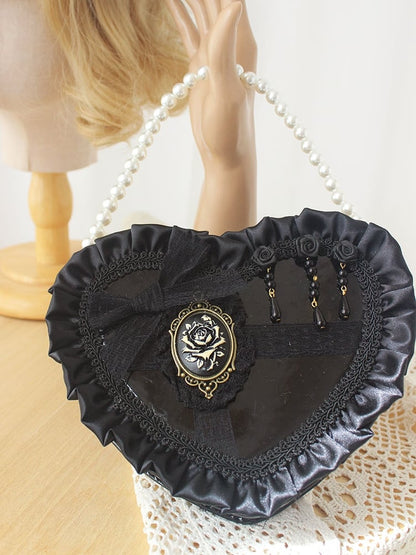 Black Heart Shaped Tote Bag / Crossbody
