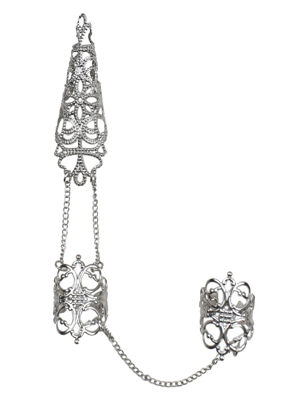 Gothic Punk Black/Silver/Gold Chain Ring