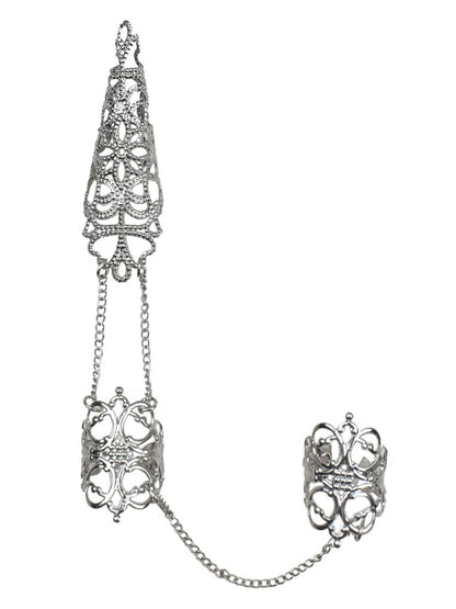 Gothic Punk Black/Silver/Gold Chain Ring