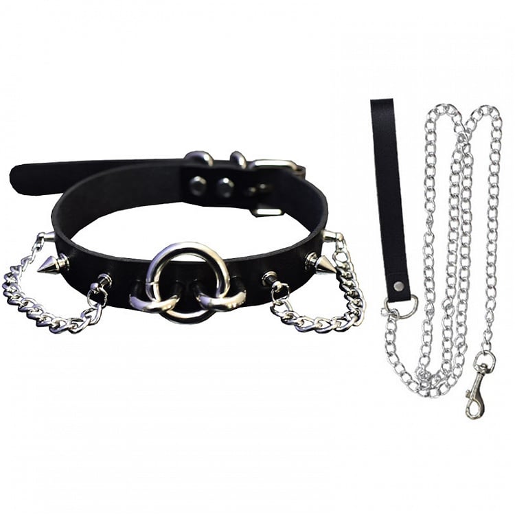 Punk Metal Chain Studs Decorated Choker
