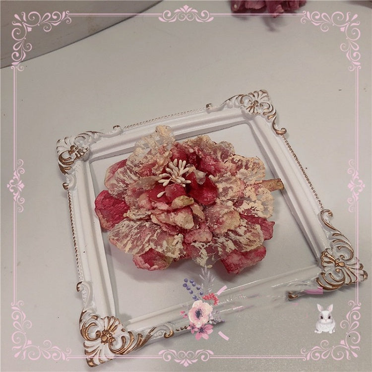 12 Color Options Floral Design Retro Hairclip