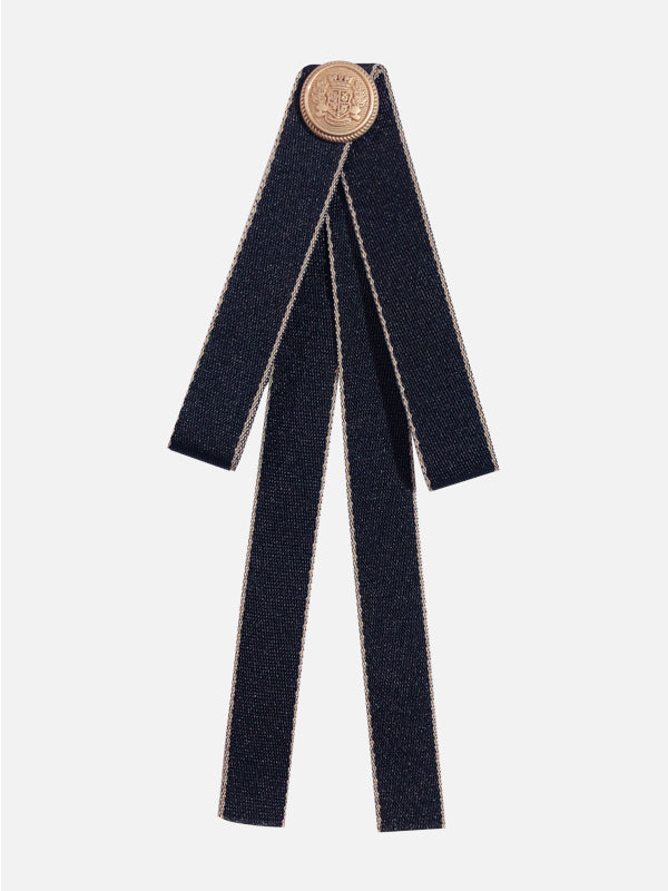 Wine Red / Black / Dark Blue Bow Brooch