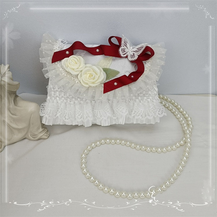6 Color Options Bow Roses Design Lace Handmade Lolita Crossbody