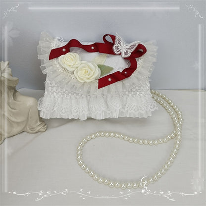 6 Color Options Bow Roses Design Lace Handmade Lolita Crossbody