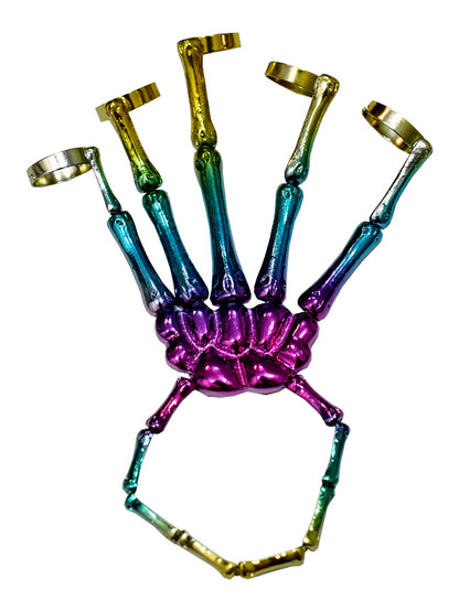 Metal Skeleton Hand Finger Accessory Black/Gold/Colorful