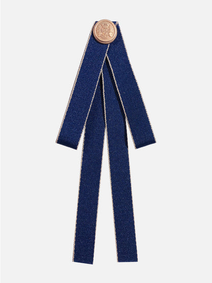 Wine Red / Black / Dark Blue Bow Brooch