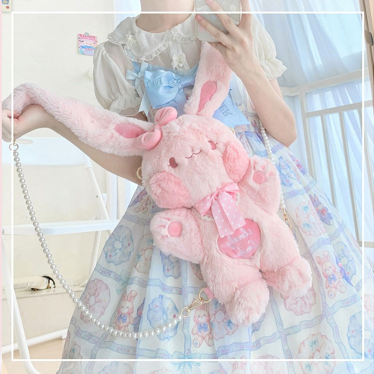 Candy Rabbit Plush Rabbit-Shaped Crossbody