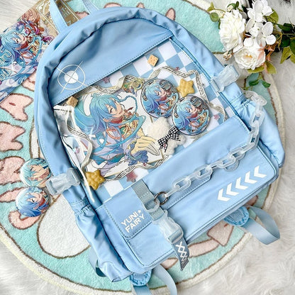Light Blue Large Capacity Ita Backpack