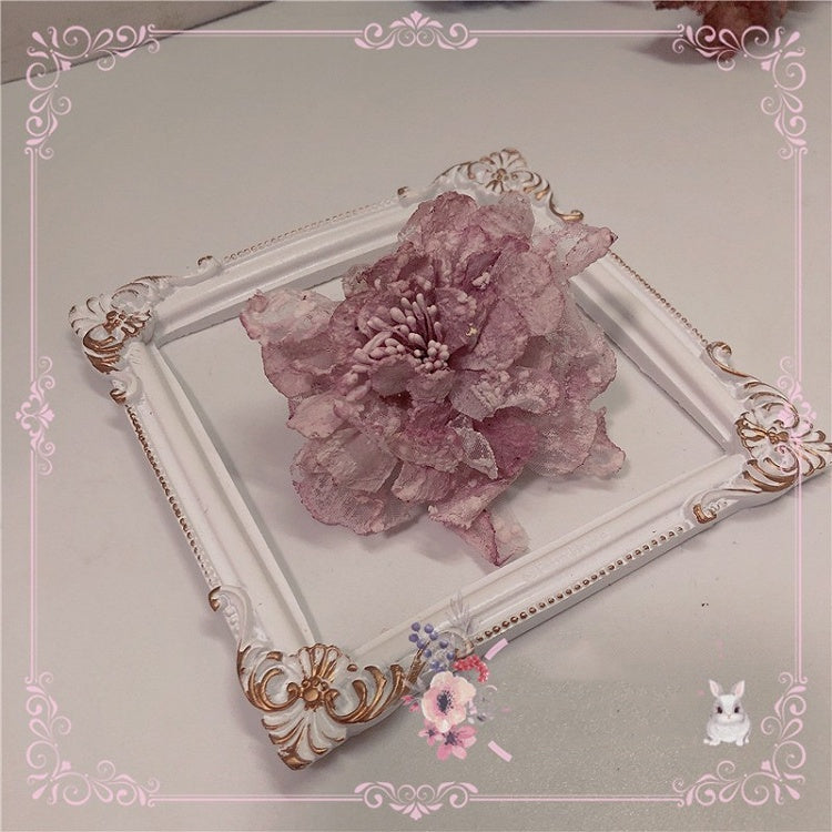 12 Color Options Floral Design Retro Hairclip