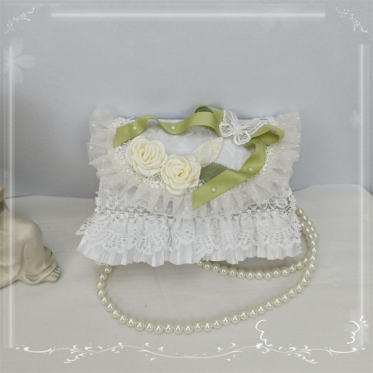 6 Color Options Bow Roses Design Lace Handmade Lolita Crossbody