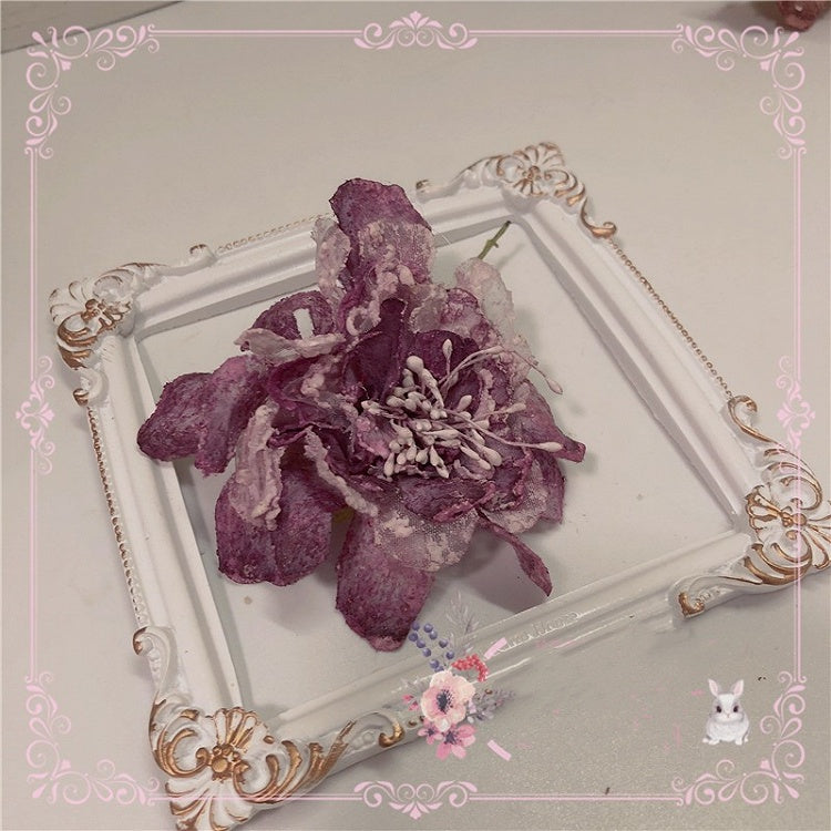 12 Color Options Floral Design Retro Hairclip